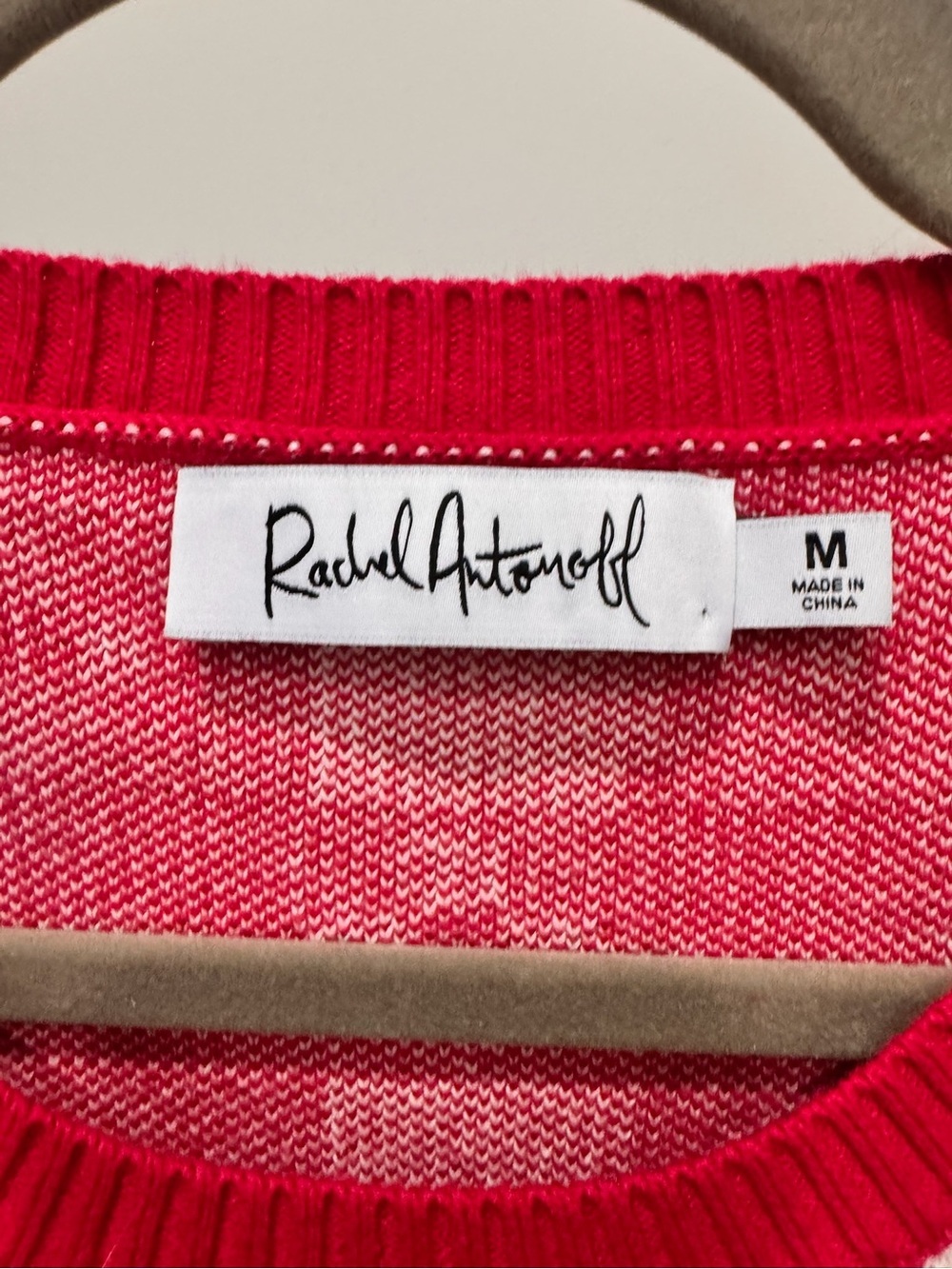 NWOT Anthropologie Rachel Antonoff Red & White Gingham Knit Mini Dress Size M - Picture 7 of 12
